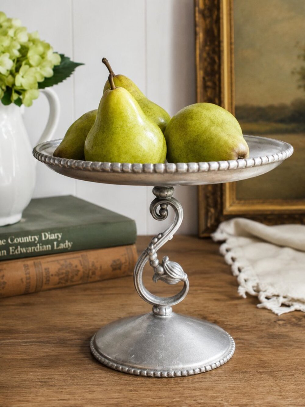 Vintage Farberware Wrought Aluminum Pedestal Compote Tazza Fruit Dessert Stand 8